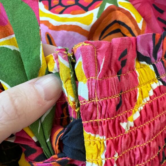 NEW Farm Rio Fruit Dream Maxi Dress Tropical Resort Yellow Pink Green Small - Picture 6 of 13